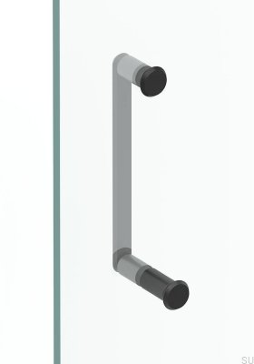 Phase 23 Duschtürgriff, gebürstetes schwarzes Aluminium