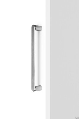 Fase Big 320 länglicher Möbelgriff, gebürstetes silbernes Aluminium