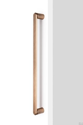 Fase Big 480 länglicher Möbelgriff, gebürstetes Goldaluminium, Cava