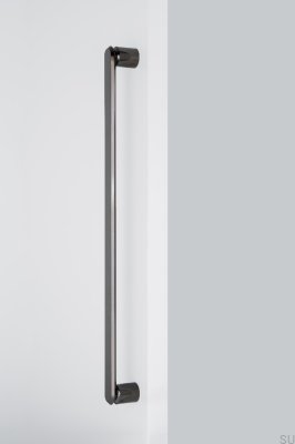 Fase Big 480 länglicher Möbelgriff, Aluminium, schwarzes Titan, poliertes PVD