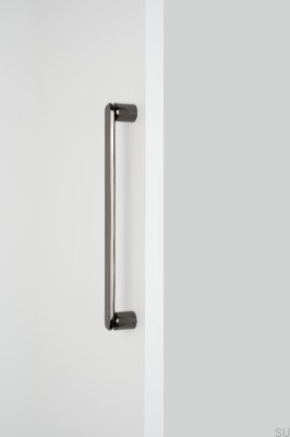 Einseitiger, länglicher Möbelgriff Fase Big 320 Aluminium Schwarz Titan Poliert PVD