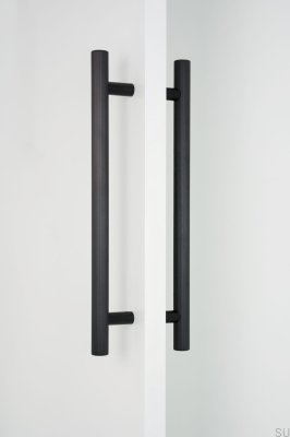 Boto Big 320 doppelseitiger, länglicher Möbelgriff, gebürstetes schwarzes Aluminium