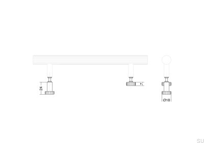 Boto 18 Duschtürgriff, gebürstetes Aluminiumbraun