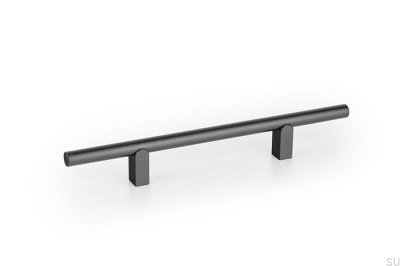Kumo 128 länglicher Möbelgriff, Aluminium, schwarz, Titan