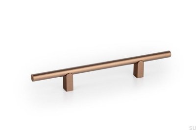 Kumo 128 Aluminium Gebürsteter Brauner Länglicher Möbelgriff