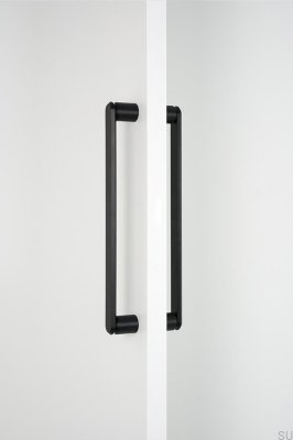 Fase Big 320 doppelseitiger, länglicher Möbelgriff, Aluminium, Schwarz gebürstet