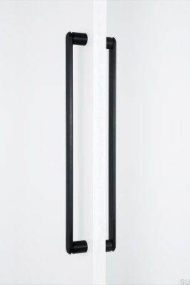 Fase Big 480 doppelseitiger, länglicher Möbelgriff, gebürstetes schwarzes Aluminium