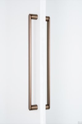 Fase Big 480 doppelseitiger, länglicher Möbelgriff, Aluminium, Braun, Gebürstet