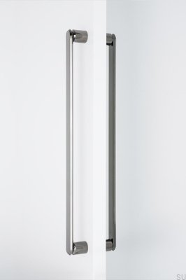 Doppelseitiger, länglicher Möbelgriff Fase Big 480 Aluminium Schwarz Titan Poliert PVD
