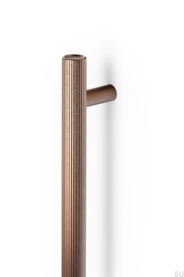 Boto Big 320 doppelseitiger, länglicher Möbelgriff, Aluminium, Braun, Gebürstet