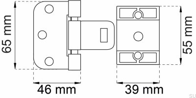 Symmetrische Türscharniere 2465 Stahl Gold (2er-Set)