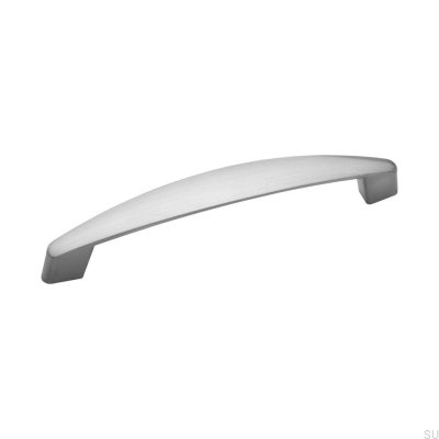 Länglicher Möbelgriff 44324 128 Silber Gebürstet