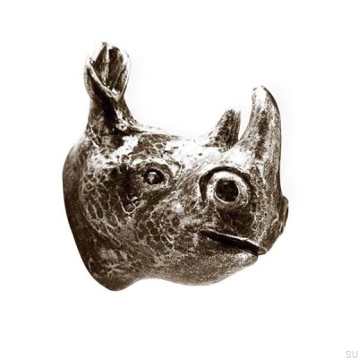 Möbelknopf Noshörning Rhino Altschwarz