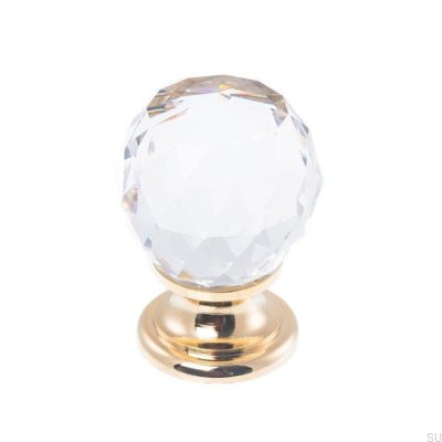 Möbelknopf 9993 Swarovski-Kristall mit Goldbasis