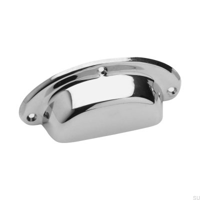 Muschel Möbelgriff 1843 95 Silber Nickel poliert