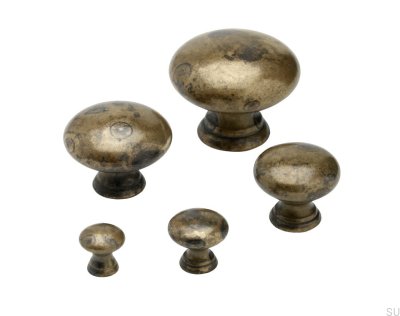 Möbelknopf 411 17 Goldmessing unpoliert unlackiert