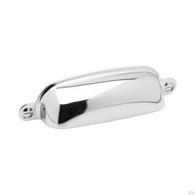 Newport Shell Möbelgriff 96 Silber poliert Nickel
