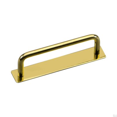 Länglicher Möbelgriff mit Unterlegscheibe Royal Deluxe 96, Messing poliert