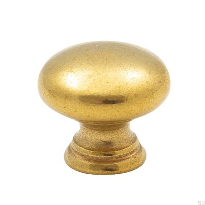 Möbelknopf 411 24 Goldmessing unpoliert unlackiert