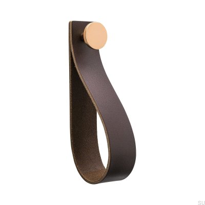 Wandhänger Loop Strap Leder braun mit Kupfer