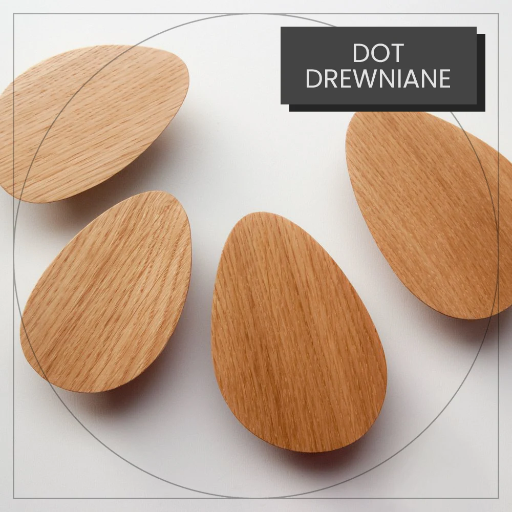 Drewniane uchwyty meblowe i wieszaki marki DOT